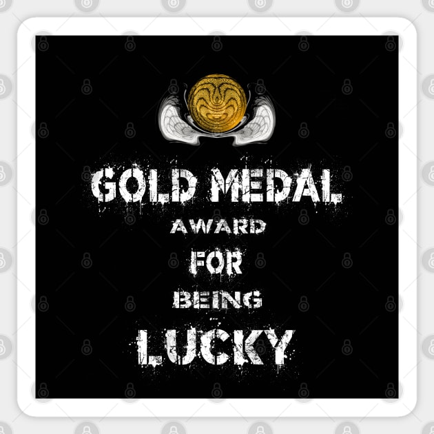 Gold Medal for being Lucky Award Winner Sticker by PlanetMonkey